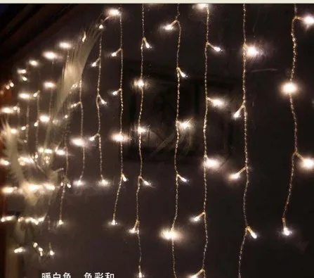 20 M* 0,65 м 600 светодиодный s праздник Рождество садовые шторы сосулька строка светодиодный огни украшения 8 режимов вспышки AC110V-240 V - Испускаемый цвет: Тёплый белый