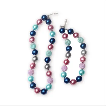 

Colorful Bubblegum Jewelry for Mom And Baby 2 Sets/lot Parent-child necklace for Photo Prop Gumball Jewelry