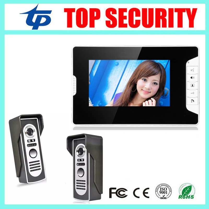 

Good quality 7" color video door phone wired village video intercom video door bell optional RFID card reader access control
