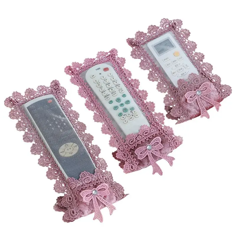 

Cover for Remote Control Creative Fabric Beautiful Lace Bag Container Holder for Air Conditioning Remote Control TV