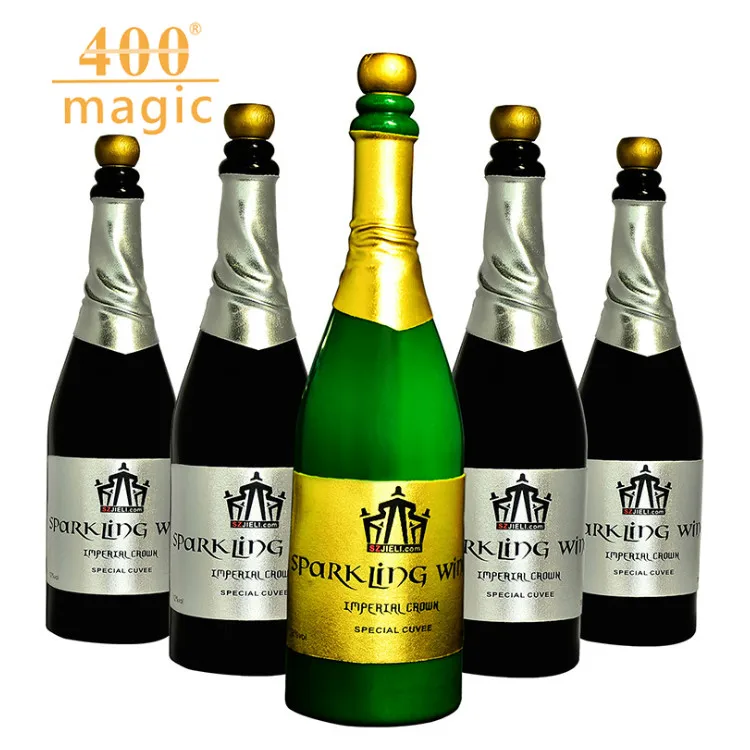 New Vanishing Champagne Bottle magic tricks LATEX Wine Bottle Stage