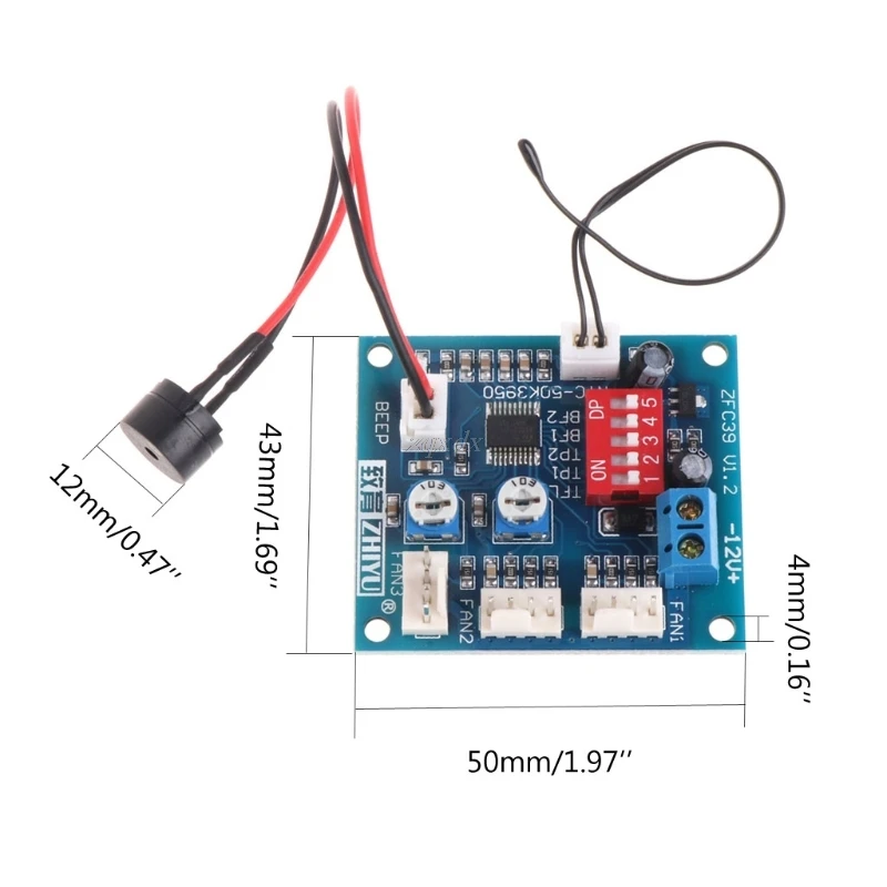 12 V وحدة المعالجة المركزية مروحة التحكم في درجة الحرارة PWM سرعة تحكم وحدة إنذار الطنان الاستشعار 12 V وحدة المعالجة المركزية مروحة التحكم في درجة الحرارة PWM سرعة تحكم وحدة إنذار الطنان الاستشعار