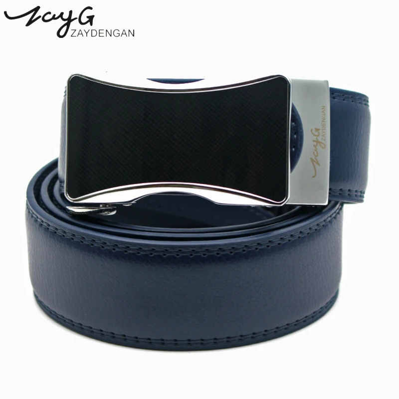 Automatic Buckle Belt For Men Silver and Gold Buckle Cowskin Automatic Buckle Leather Belt Alloy Buckle Men