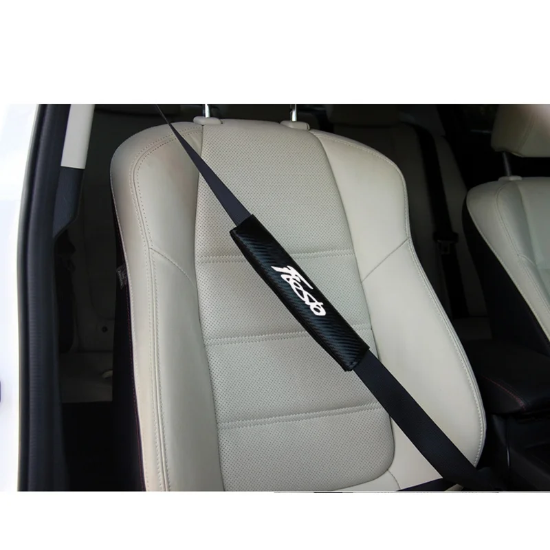 Для Ford Fiesta Pu материал углеродное волокно текстура автомобильный ремень безопасности подушки под плечи Чехлы товары подушка безопасности плечо 2 шт