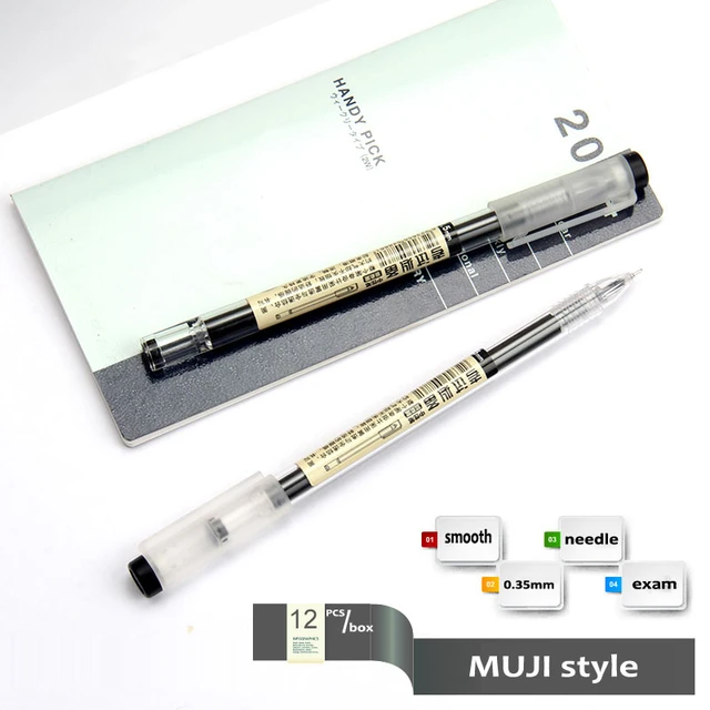 Muji Gel Ink Pen 0.38mm Black, 0.35mm Gel Pen Muji Style