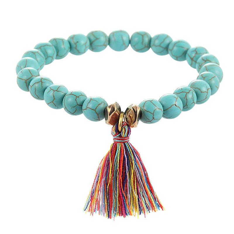 

Fashion Multiple Colors And Styles Tassel Bracelet Smooth And BrightTurquoise Bracelet For Women Girls Jewelry Gifts