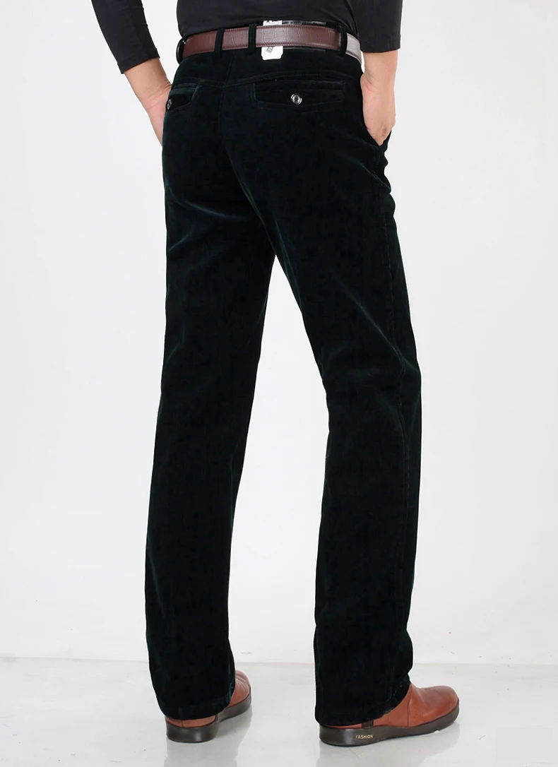 Зимние мужские вельветовые флисовые брюки размера плюс, повседневные ветрозащитные теплые брюки, мужские Модные брендовые классические деловые брюки 3XMR32