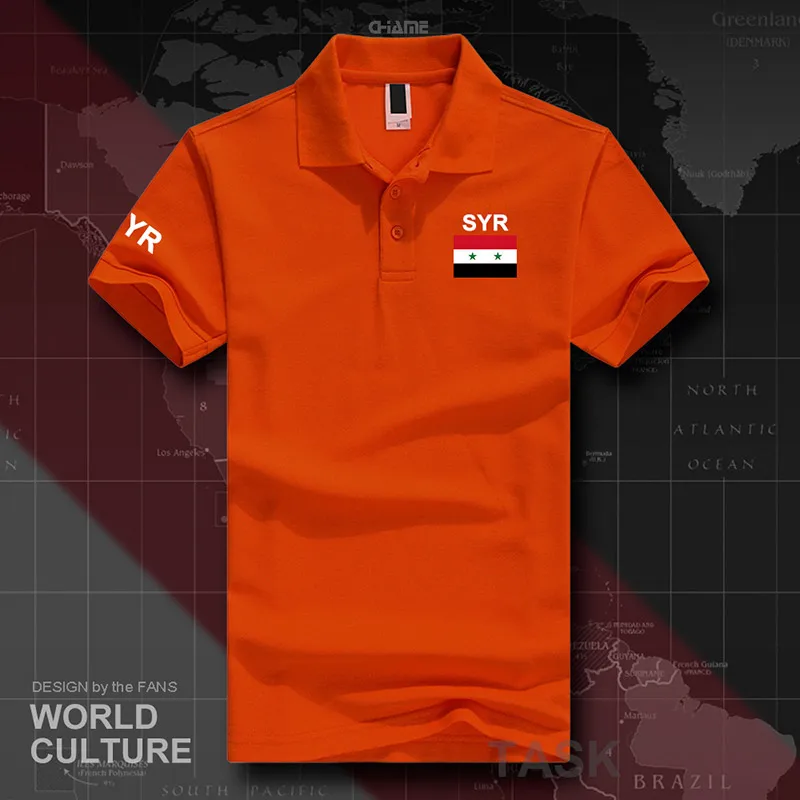 Рубашки поло для мужчин с коротким рукавом, белые бренды, с принтом для страны, хлопок, Национальный флаг, арабский флаг - Цвет: polo-orange