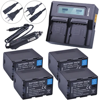 

Batmax 4pcs 7800mAh SSL-JVC70 JVC70 SSLJVC70 Li-ion Battery+LCD Ultra Rapid Dual Charger for JVC GY-HM600 GY-HM650 GY-LS300