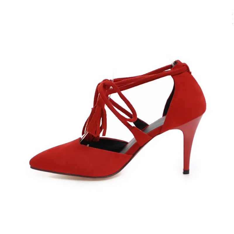 

Spring/summer sandals pointy heels stiletto heels red pumps fashion sandals with straps hollow sexy women's shoes