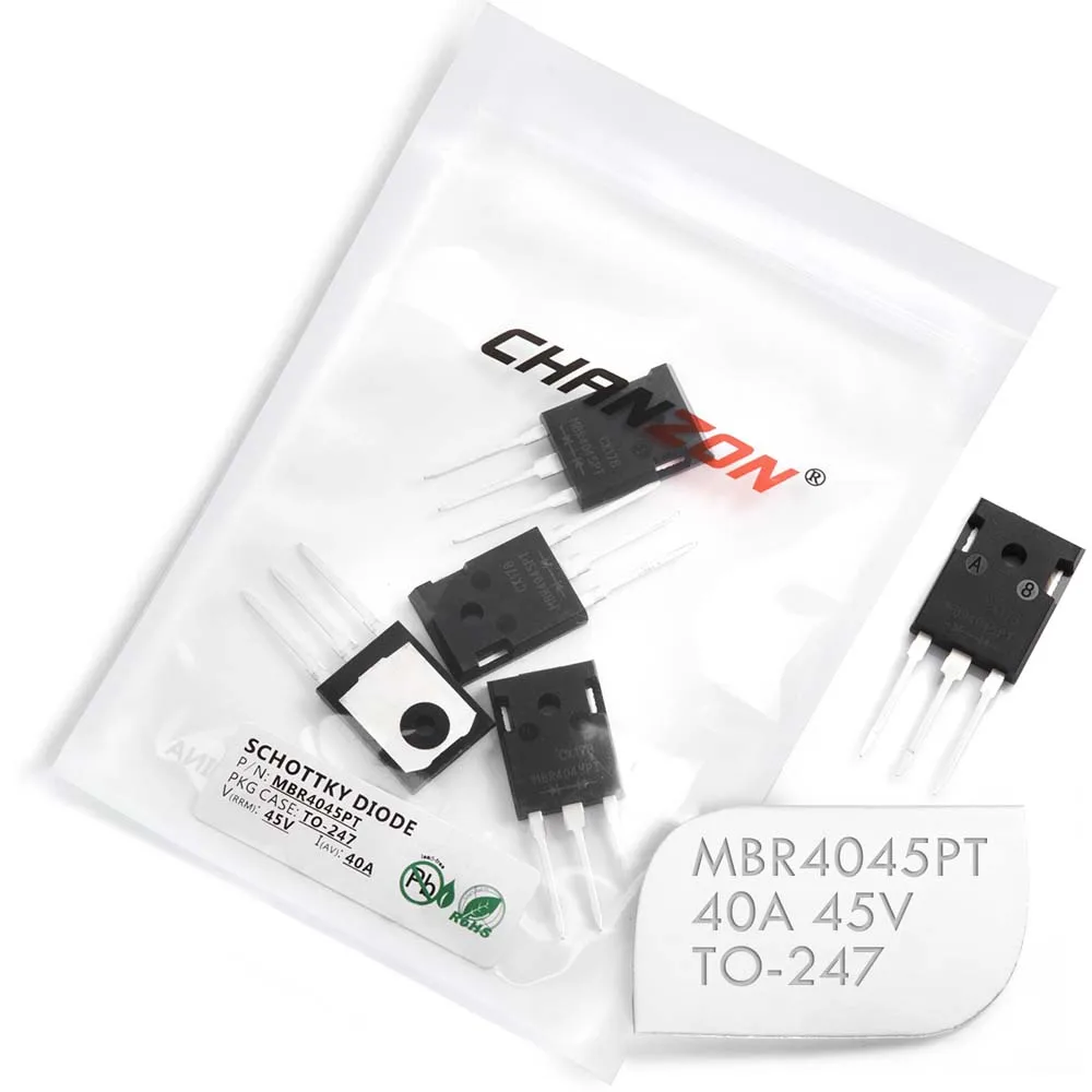 5 Pcs Mbr4045Pt Diodi Raddrizzatori A Barriera Schottky 40A 45 V To-247 To-247Ad 40 Amp 45 Volt Mbr4045 Pt