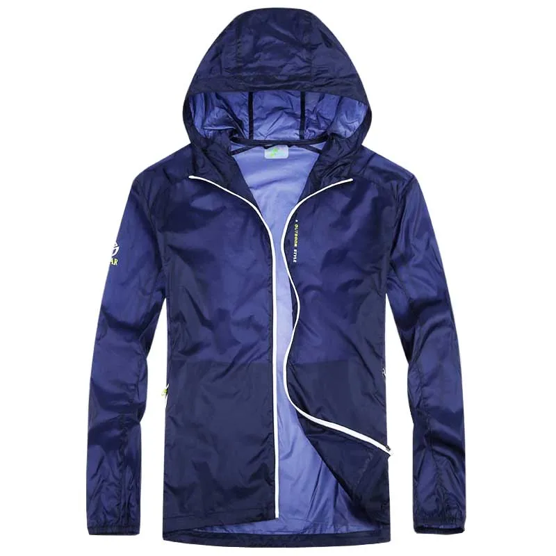 

Summer Sun Protection Skin Jacket Men Casual Super Thin Hooded Jackets and Coats Quick Dry Execrise Jacket Windbreaker 4XL