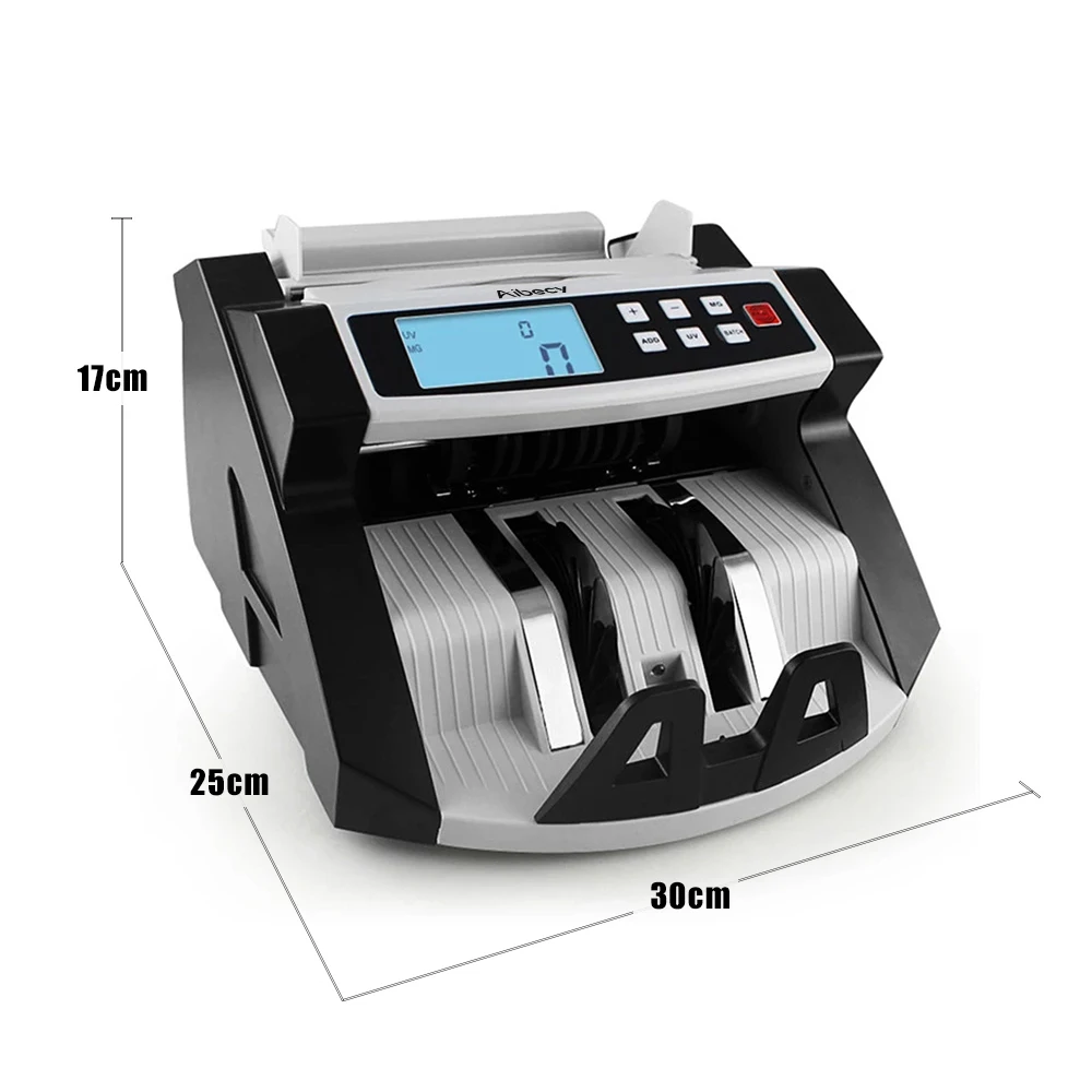 Aibecy автоматический многовалютный счетчик банкнот Счетная машина ЖК-дисплей с УФ MG детектор фальшивомонеток