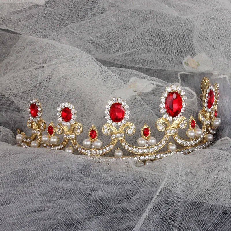 New-Sale-Europe-Style-High-quality-Red-Opal-Women-Elegant-Luxurious-Wedding-Bridal-Crown-Headwear-Wedding (5)