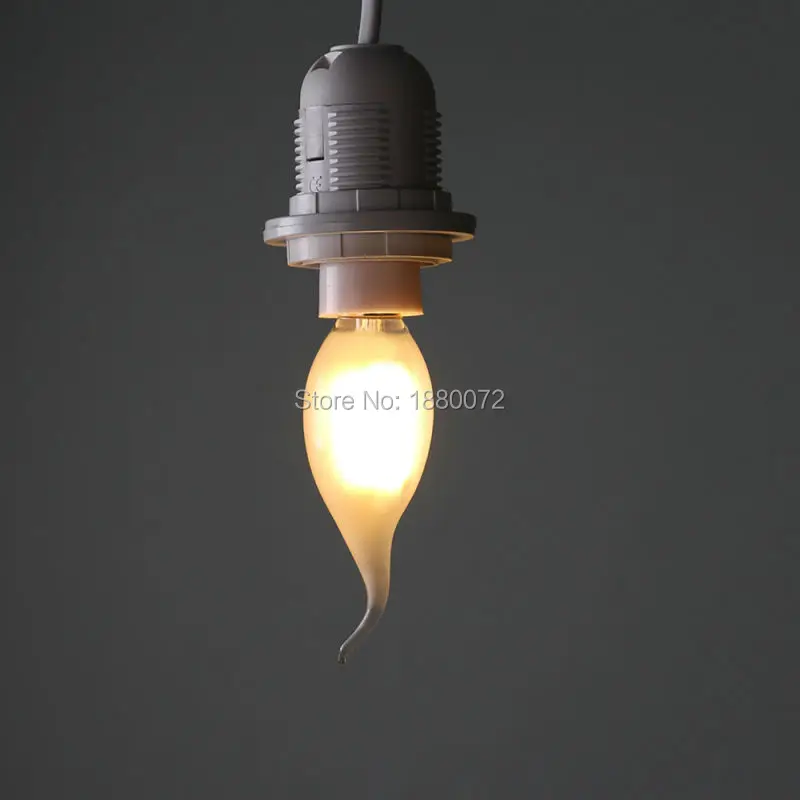 4W-6W-LED-Frosted-Filament-Candle-Flame-Tip-Style-E12-E14-Base-110V-220V-AC-Soft