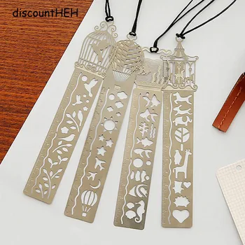 

1 Pc Cute Kawaii Creative Horse Birdcage Hollow Metal Bookmark 150*23mm Ruler For Kids Student Gift School Supplies