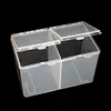 Double Grids Transparent Cotton Sheet Container Storage Case Makeup Organizer Make-up Cotton Pad Box Cotton swab Box ► Photo 2/5