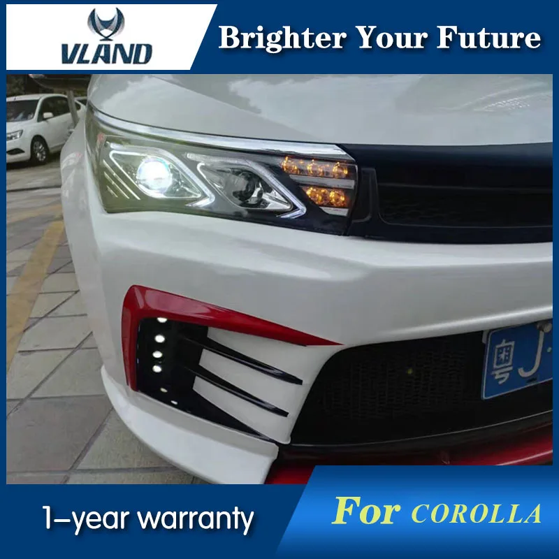 Светодиодный фонарь для Toyota Corolla 2014 2015 u образные ксеноновые фары