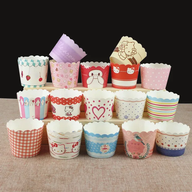 50pcs Creative Cupcake High Temperature Baking Packaging Paper Cup Cake Cups Disposable Tray Decorating 50pcs Creative Cupcake High Temperature Baking Packaging Paper Cup Cake Cups Disposable Tray Decorating