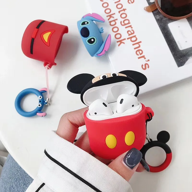 Bluetooth наушники чехол для Apple Airpods мультфильм стежка Микки Минни мягкая кукла из