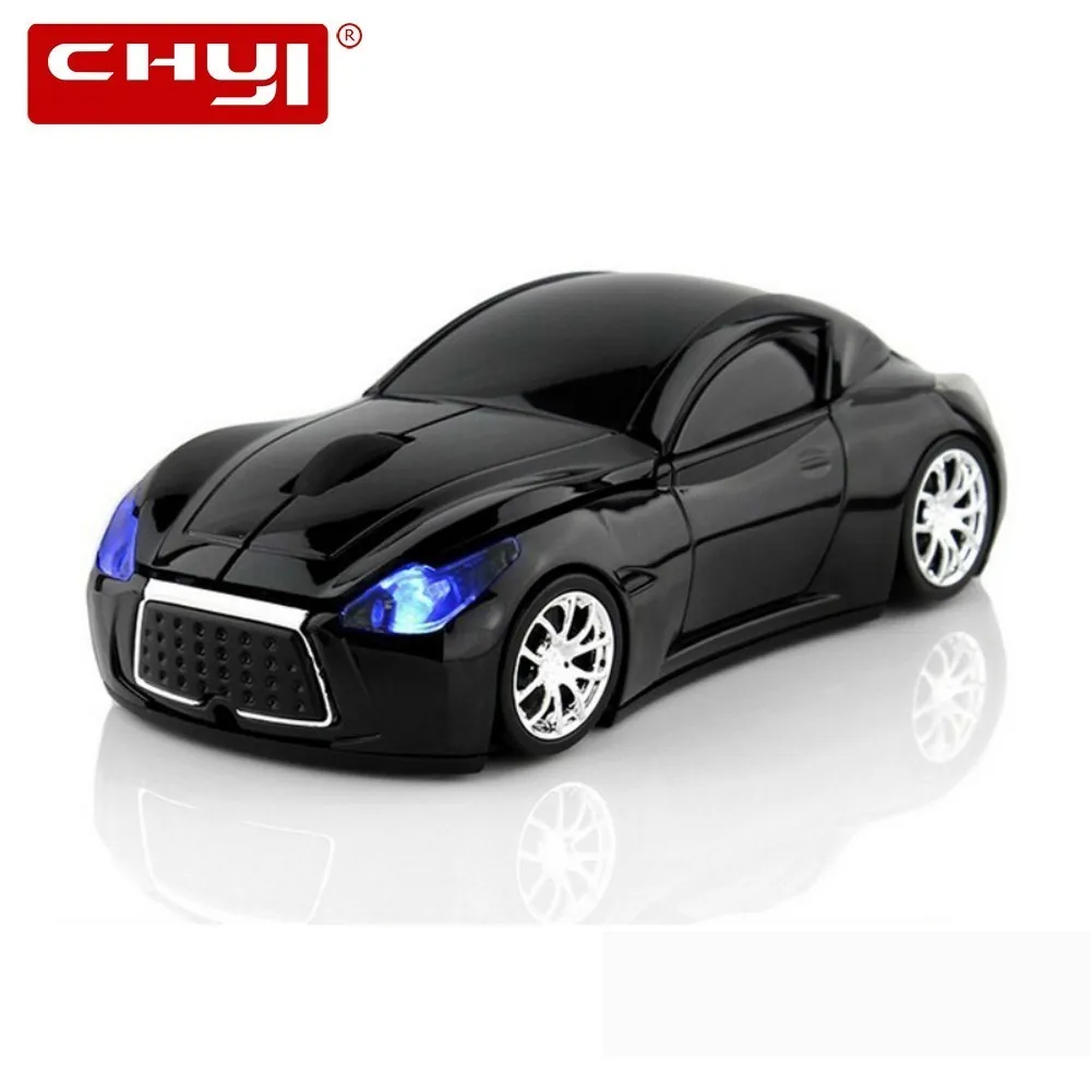 

CHYI Wireless Car Mouse Mini USB Optical Computer Mause 2.4Ghz 3D Vehicle Maus With LED Headlight Cool PC Auto Mice For Laptop