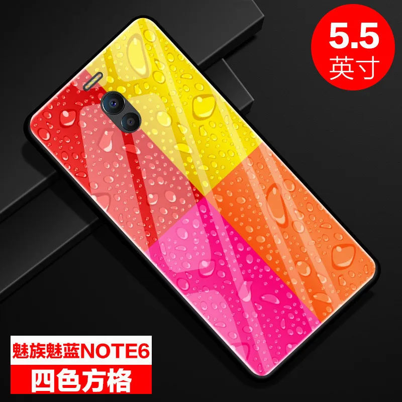 WeeYRN de cristal templado colorido teléfono caso Meizu M6 nota Funda de lujo Meizu M6 nota completa de protección de vidrio duro cubierta