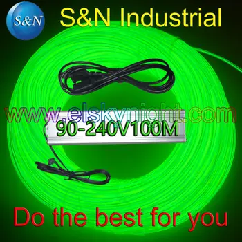 

Kelly 100M Flexible Wire Rope Tube Neon Light with 100-240V AC inverter for holiday,party,festival and house decoration free EMS