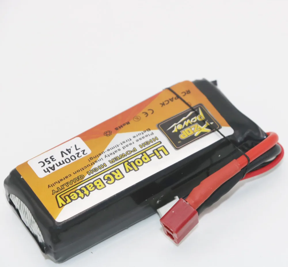 Аккумулятор ZOP Power LiPo 7 4 в 2200 мАч 35C Lipo батарея с Т образной вилкой для