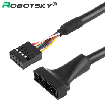 

Robotsky USB 3.0 20 Pin Male Housing To USB2.0 9 Pin Female Motherboard Header Adapter Cable 15CM Extension Cable for Desktop PC