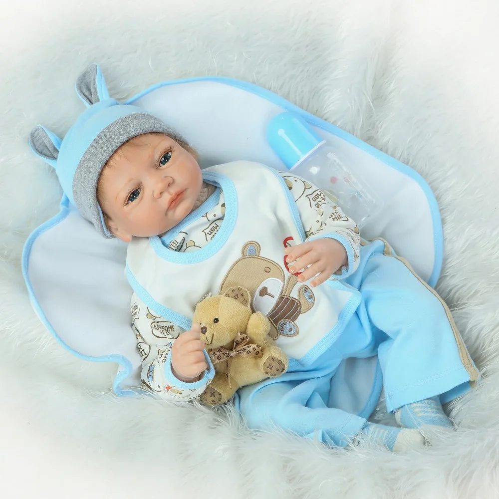 22 "Reborn Baby куклы для продажи ткани тела силиконовые виниловые куклы для новорожденных Для Подарок для ребенка Bebe Boy Reborn bonecas