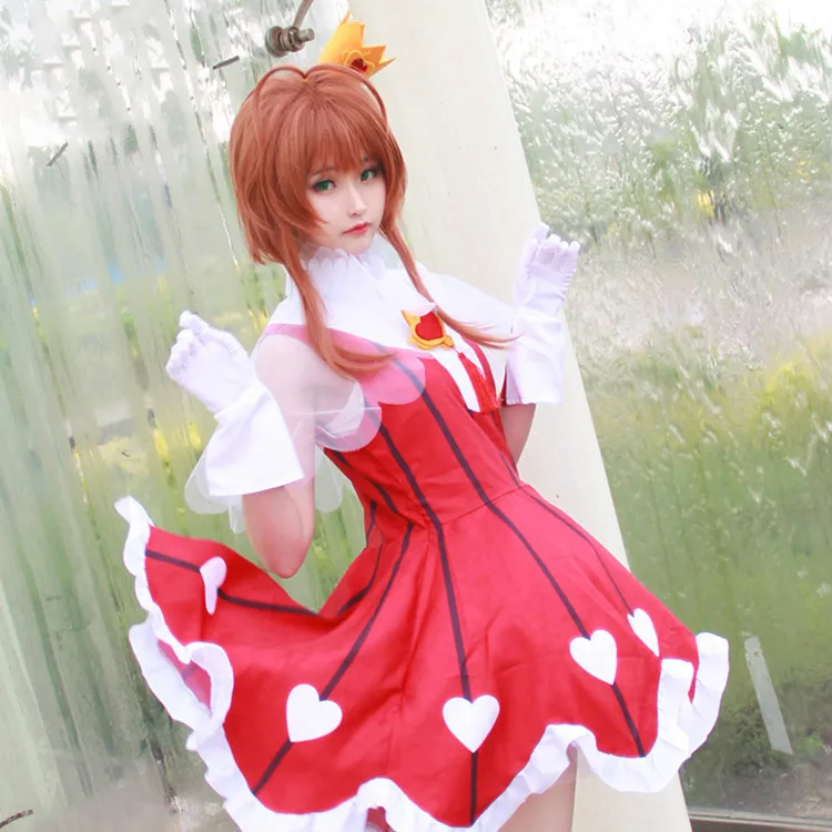 Костюм для косплея Sakura Clear Card Captor OP2 Сердце розы маскарадный костюм летнее платье