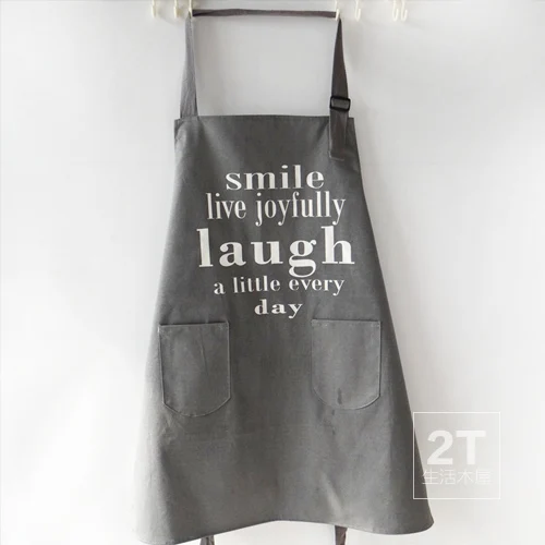 

cotton kitchen apron sleeveless dark grey