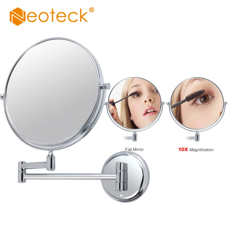 Neoteck مرآة لوضع مساحيق التجميل مزدوجة جدار جبل المرآة البالونية 10x التكبير على الوجهين دوارة جدار جبل مرآة 8 بوصة مرآة حمام Neoteck مرآة لوضع مساحيق التجميل مزدوجة جدار جبل المرآة البالونية 10x التكبير على الوجهين دوارة جدار جبل مرآة 8 بوصة مرآة حمام