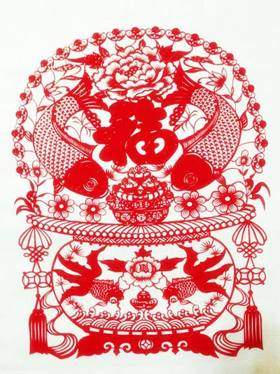 Chinese Traditional Paper Cut 34*44cm 3pcs/Set Classic Folk Style Flocking for Paper-cut Gifts GD036 |