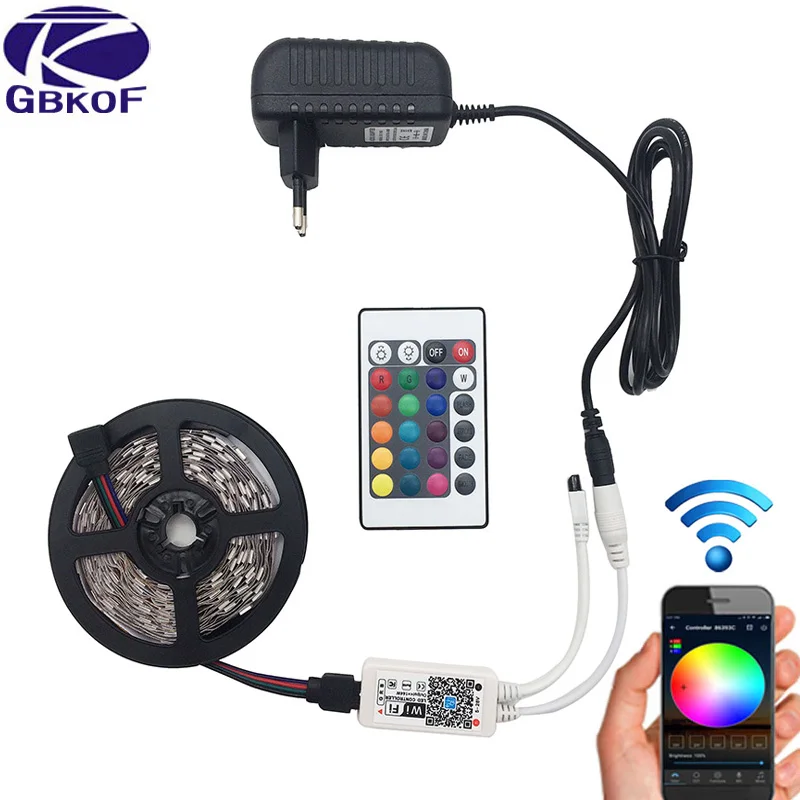 5 м 5050 RGB WI-FI Светодиодные ленты свет Водонепроницаемый RGB 10 м 15 м светодиодный лента удаленного WI-FI Беспроводной контроллер 12 В адаптер питания комплект 5 м 5050 RGB WI-FI Светодиодные ленты свет Водонепроницаемый RGB 10 м 15 м светодиодный лента удаленного WI-FI Беспроводной контроллер 12 В адаптер питания комплект