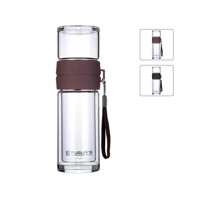 Clear Gl Drink Water Bottle With Tea Infuser Filter Coffee Clear Gl Drink Water Bottle With Tea Infuser Filter Coffee Tumbler Travel Mug Double Layer Teapot