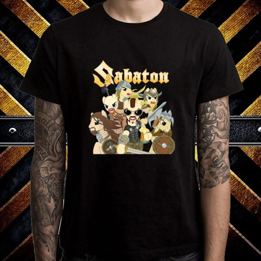 Sabaton電源メタルバンドロゴメンズブラックtシャツサイズs 3xl Tシャツ半袖レジャーファッション夏 Tシャツ Aliexpress