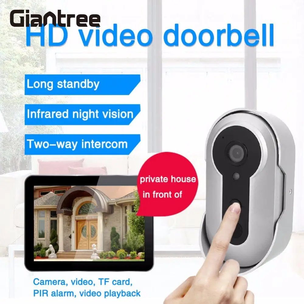 giantree video intercom Wireless IP Doorbell phone monitor Doorbell Electric Doorbell Night Vision IR Motion Detection Alarm