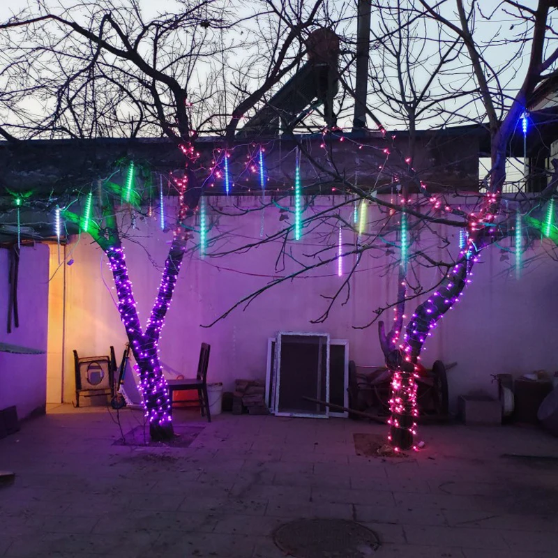 

Waterproof Connectable 50cm 8 Tube Holiday Meteor Shower Rain LED String Meteor Tube Lights For Garden Wedding Party Decor Tree