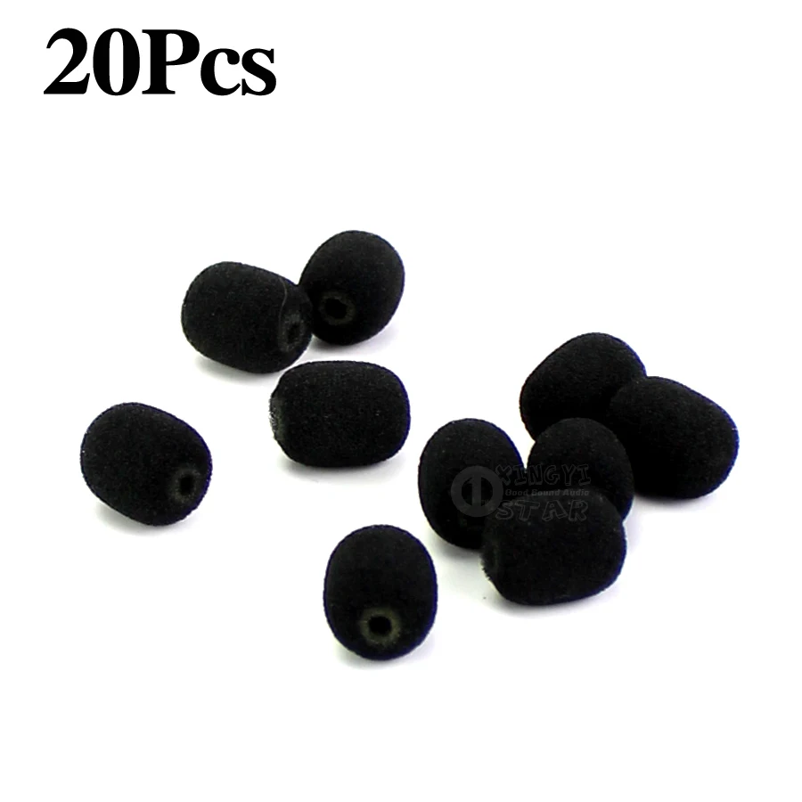 

20pcs Headworn Microphone Windscreen Studio Foam Sponge Ball Wind Screen Cover For CAD Clip Lavalier Capsule Mic Windshield E29