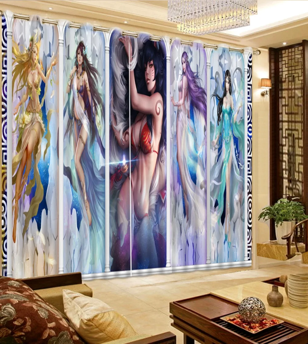 

Photo 3D Curtains for Living Room Window Luxury Blackout 3D Window Curtain For Living Room cartoon curtains