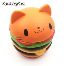 20 шт./лот Squishies Cat гамбургер замедлить рост Еда игрушка Ароматизированная мягкими каваи Squeeze забавные игрушки для детский подарок