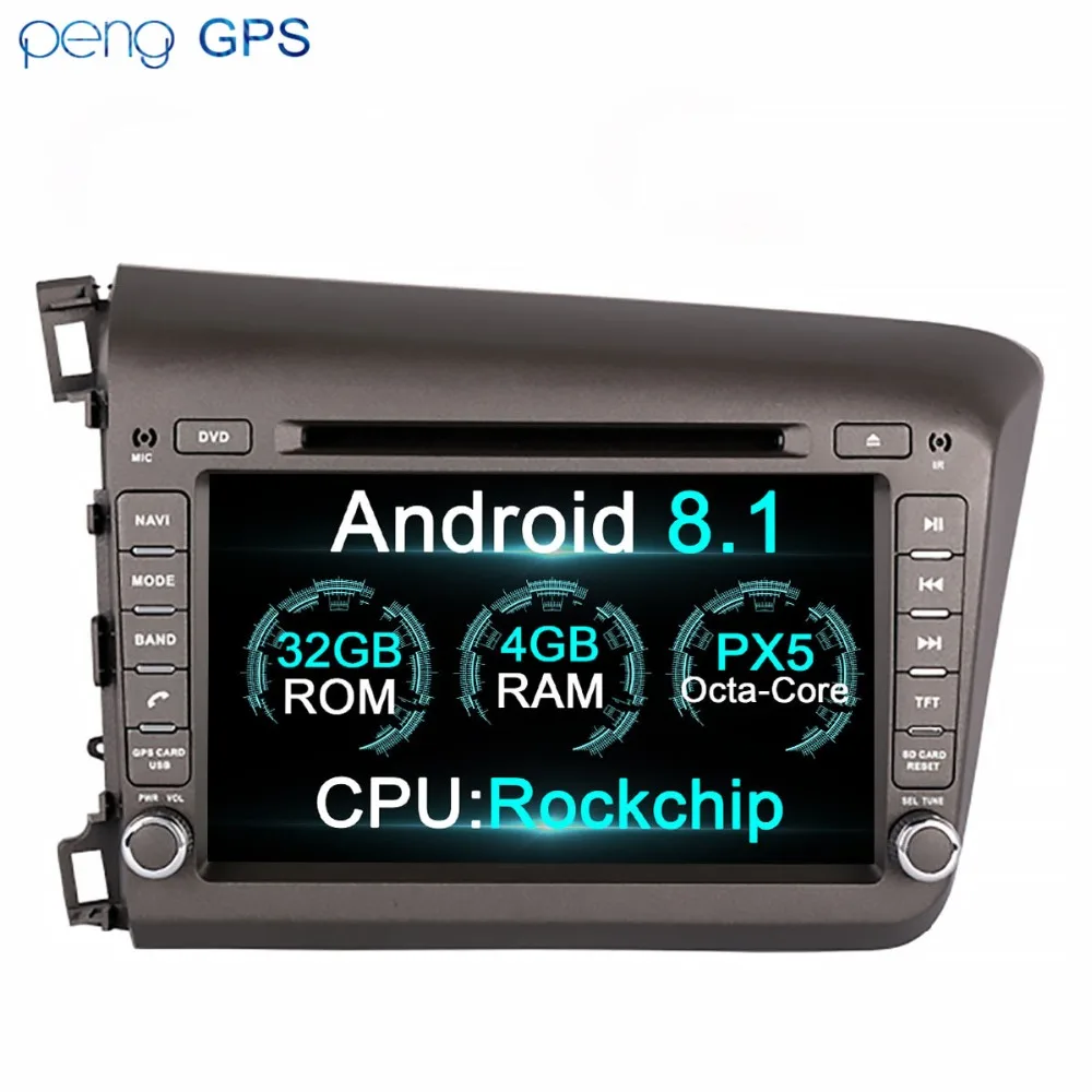 Автомобильный стерео Android 8 1 для Honda CIVIC 2012 2015 навигация в автомобиле GPS