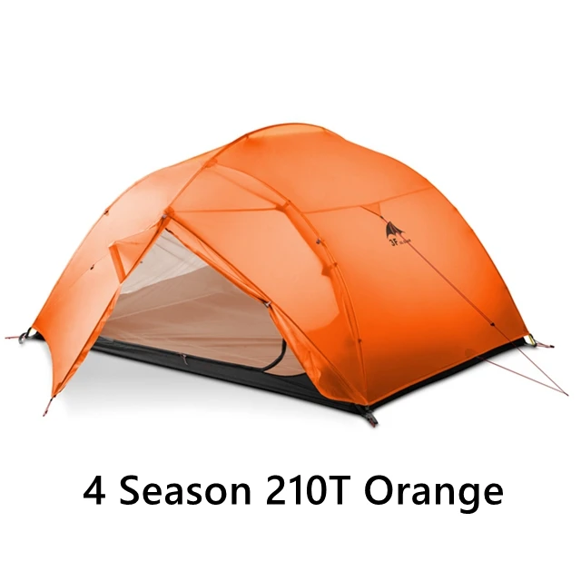 3F UL GEAR 3 Человек Палатка 15D силикон 210T Открытый Сверхлегкий походный водонепроницаемый с наземным листом - Цвет: 210T 4 season orange