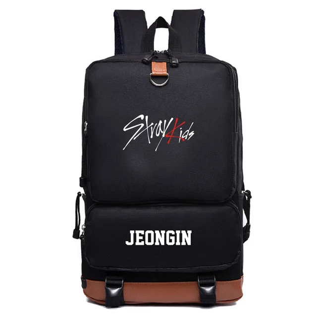 JEONGIN BLACK Mainlead KPOP StrayKids школьная сумка для ноутбука Mochila нейлоновая дорожная сумка модная - Цвет: JEONGIN BLACK