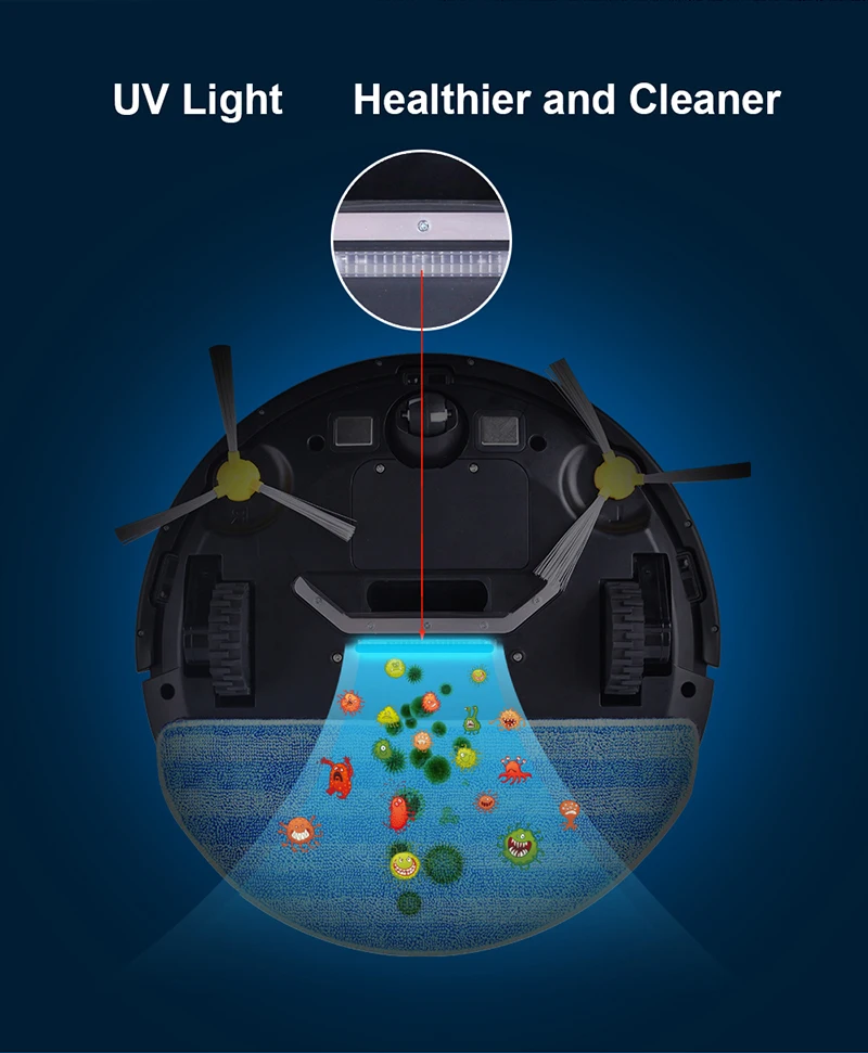 Из ЕС/RU) LIECTROUX ZK808 робот пылесос WiFi приложение, 3 кПа всасывания, очистка карта, УФ лампа, влажная сухая швабра, бесщеточный мотор