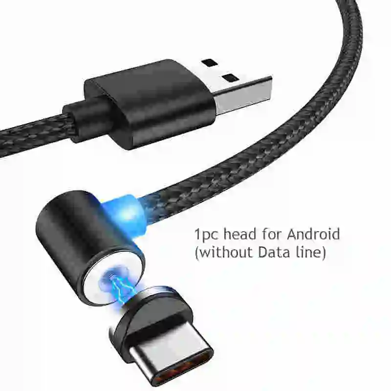 Магнитный Micro USB кабель для iPhone samsung type-c зарядный Магнитный зарядный адаптер usb type C кабели для мобильных телефонов - Цвет: 01 Head 1 pc