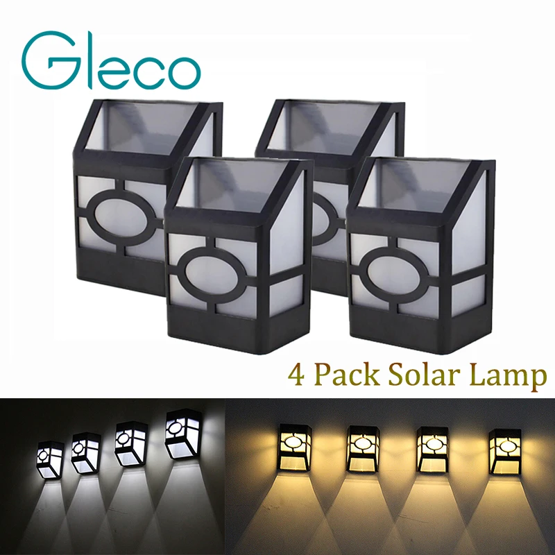 Pacote de Energia Lâmpada de Parede Movido a Energia Água do Jardim ao ar Ip44 à Prova Solar Leds Levou Luz d’ Livre Quintal Caminho Cerca Lâmpada 4 2