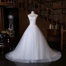 New Summer A-Line Strapless Wedding Dress 2019 Luxury Embroidery Crystal Sequined Back Lace Up Custom Princess Vestido De Noiva crayfish embroidery zip up back dress