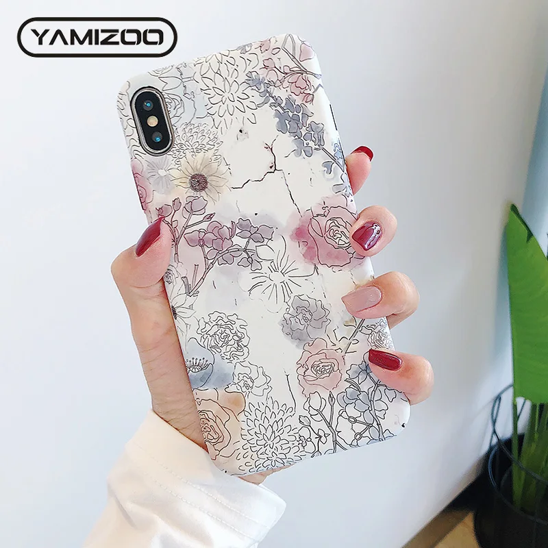 

YAMIZOO 3D Relief Luminous/Flower/Luxury/Hard Case For iPhone 7,Phone Cases For iPhone 7 Blue Case For 6 6s Plus Xs Max XR X 7 8
